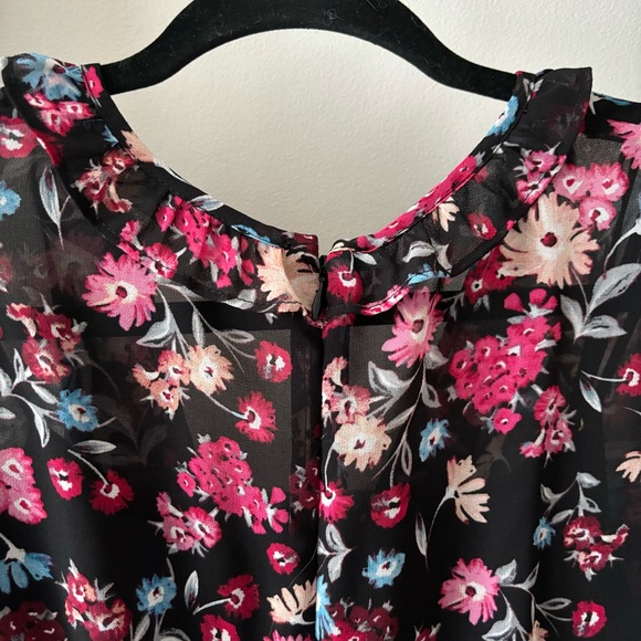 CALVIN KLEIN - FLORAL ASYMMETRIC MIDI DRESS - Picture 4 of 7